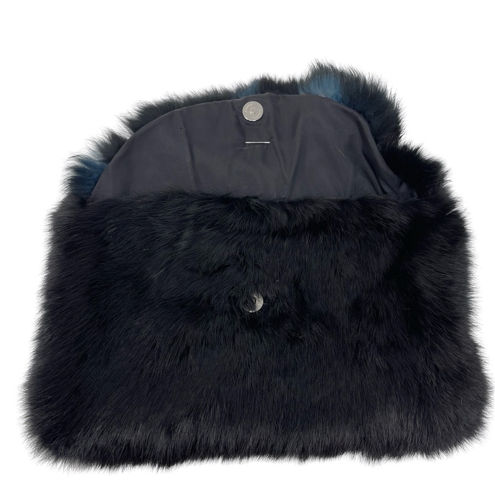 Vintage real genuine rabbit fur evening clutch with crystal brooch closure - Picture 3 of 5